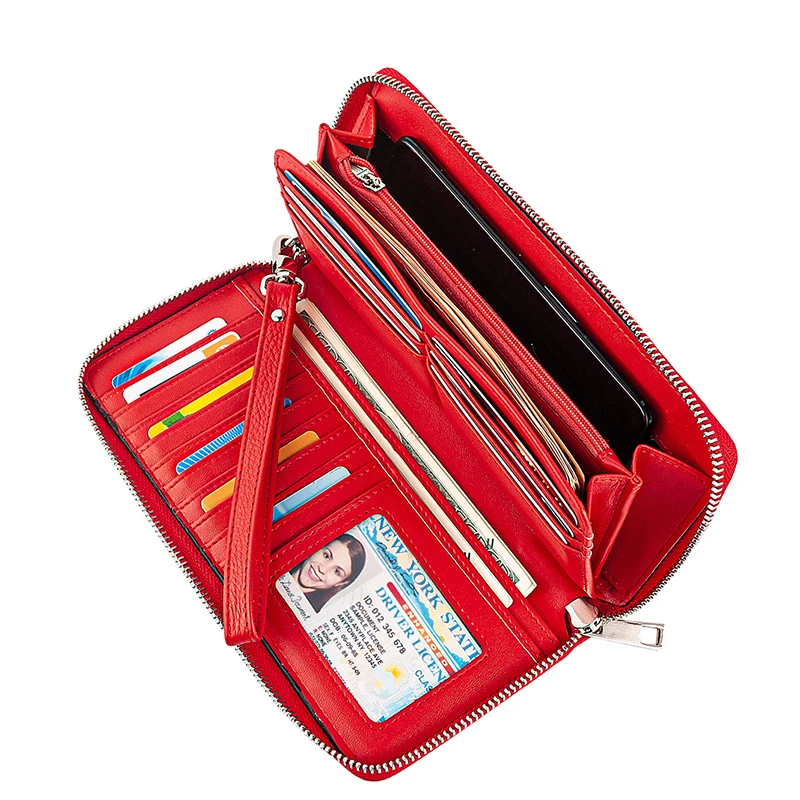 New Design Fashion Multifunctional Women's Wallet Genuine Leather Zip Around Clutch Large Travel Purse Female Long Wallet 593-50 New Design Fashion Multifunctional Women's Wallet Genuine Leather Zip Around Clutch Large Travel Purse Female Long Wallet 593-50