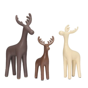 

3PCS/SET Northern Europe Modern Ceramic Reindeer Creative furnishing articles sitting room Home Decoration