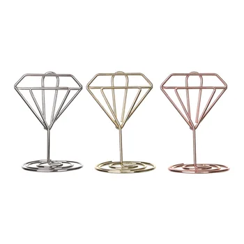 

1PC Wedding Party Desktop Decoration Metal Place Card Holder Romantic Photo Clip Table Number Stand Clamps Stand Office Supplies