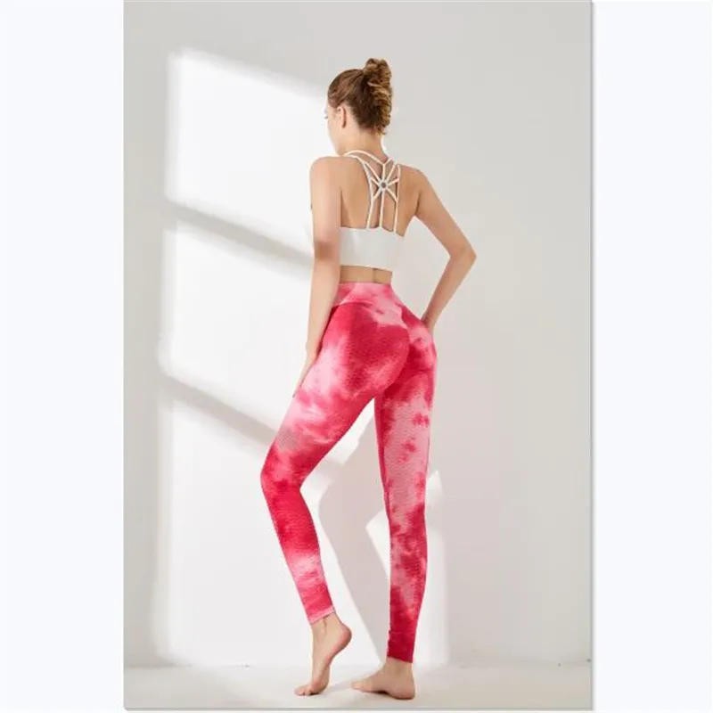 Ladies Personalized Joggers Pants High Waist Hip Lifting Tight Sports Trousers Women Random Dyeing Racking Pattern Render Pants