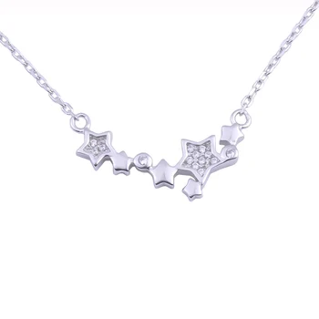 

925 Sterling Silver 6 Link Star Constellation Sign Necklaces for Women Zircon Star String Pendants Fashion Jewelry Gift