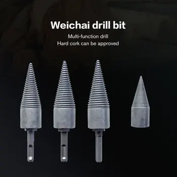 

Firewood Machine Drill Wood Cone Reamer Punch Driver Square/Round/Hexagonal Metal Drill Bit Split Drilling Tools for Carpentry