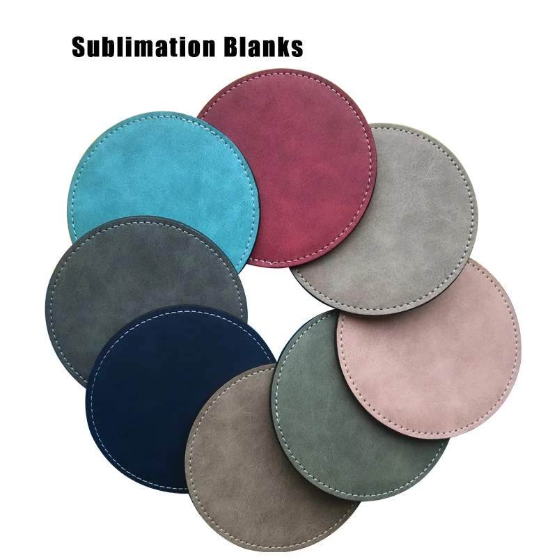 Free Shipping 50pcs/lot 10*10cm New Colorful Blank Sublimation PU Leather Mug Pads Coaster DIY Heat Press Printing Transfer Mat free shipping 50pcs lot 10 10cm new blank sublimation pu leather mug pads coaster diy heat press printing transfer mug cup mat