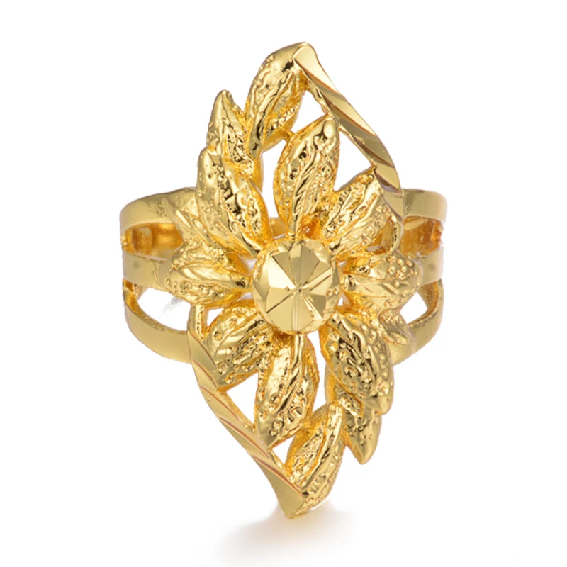 Gold Color Ring for Women Girls Jewelry Party Items Rings India Ethiopia Band Finger Punk Men | Украшения и аксессуары