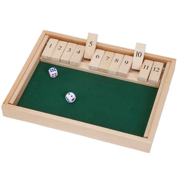 

Wooden Shut the Box 12 Dice Game Board ,Wooden Board Game with Dice for the Classroom, Home or Pub