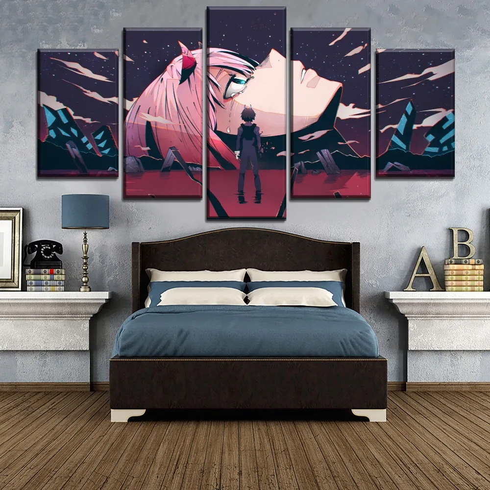 

5pcs Japan Anime FranXX Poster Wall Art Decor Modular Pictures Hiro Canvas HD Printed Paintings For Living Home Decoration
