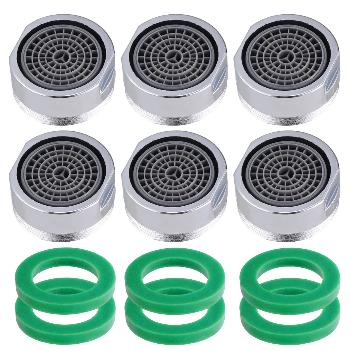 6 uds. De aireador de plástico con rosca pequeña de 22mm, burbujeador de la llave rociador para ahorro de agua, boquilla de filtro de grifo, filtro pulido para Cocina