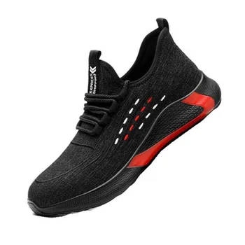 

Men safety shoes steel toe cap breathable ultralight outdoor work sneakers casual industry men sneakers plus size 37-45
