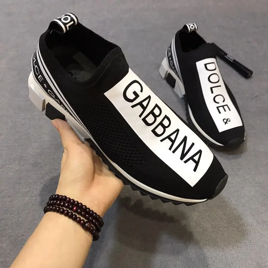 2020 Top Version Dolce Gabbana-dg-men Women Casual Shoes Luxury Sneakers  Sock Shoes Top Quality Genuine Leather Embroidered - Running Shoes -  AliExpress