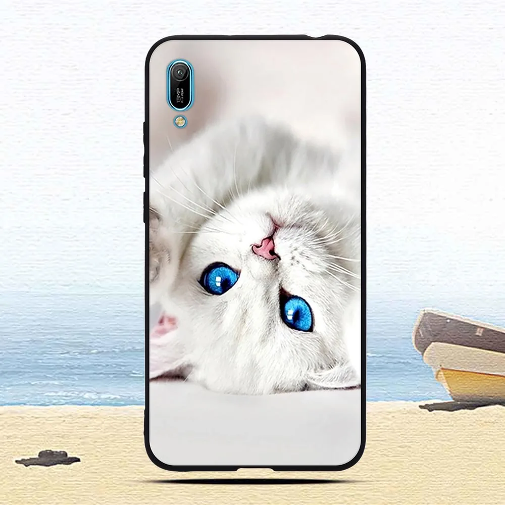 Роскошный силиконовый чехол из ТПУ для huawei Honor Play 8A/Y6 Pro()/Enjoy 9e, милый розовый Ультратонкий чехол с котом, чехлы для телефонов