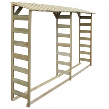 

Double Firewood Storage Shed 300 x 44 x 176cm Impregnated
