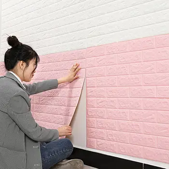 

Self-adhesive Bedroom Warm 3d Three-dimensional Wall Sticker Waterproof Moisture-proof Mildew Foam Wall Decoration Wallpaper