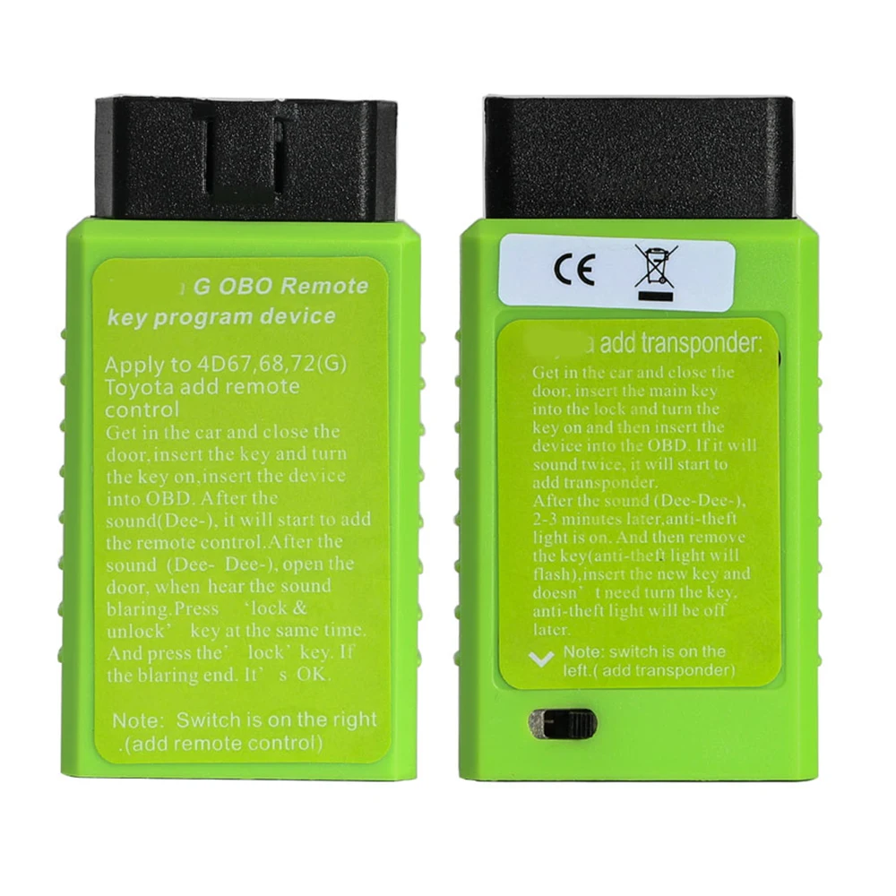 OBD2 For Toyota G Chip H Chip Vehicle OBD Remote Key Programming Device With Switch Add Transponder Via OBD2 Key Programmer temperature gauge for motorcycle