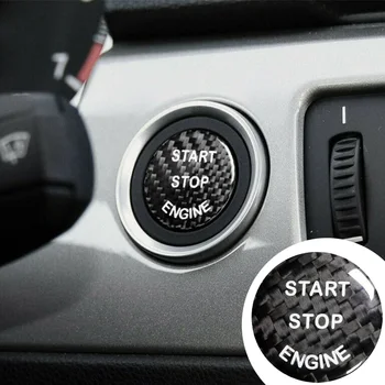 

1pc Engine Button Switch Trim Decal Car Auto Start Button Carbon Fiber