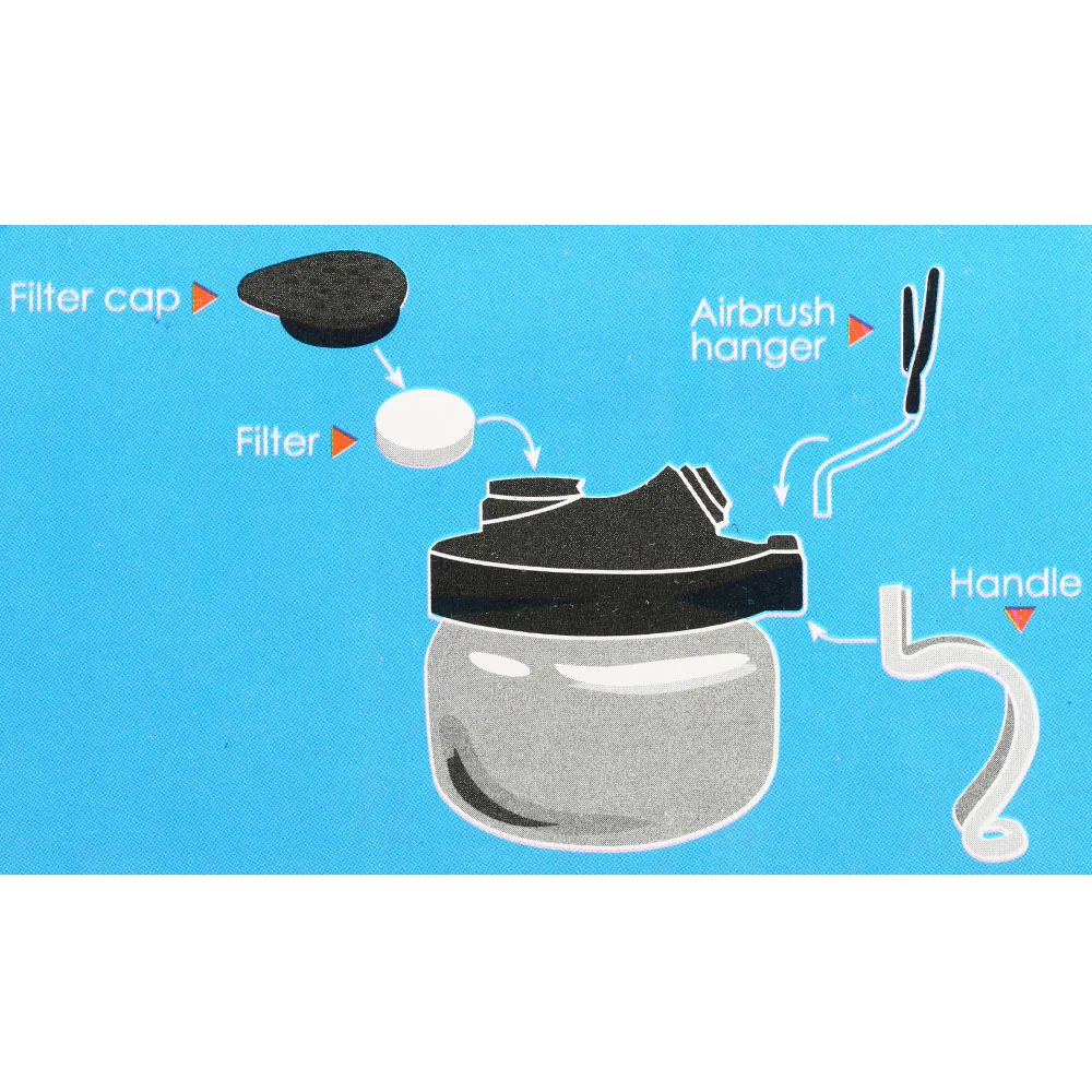 Airbrush Cleaning Kit, Pixiss Glass Cleaning Pot Jar with Holder