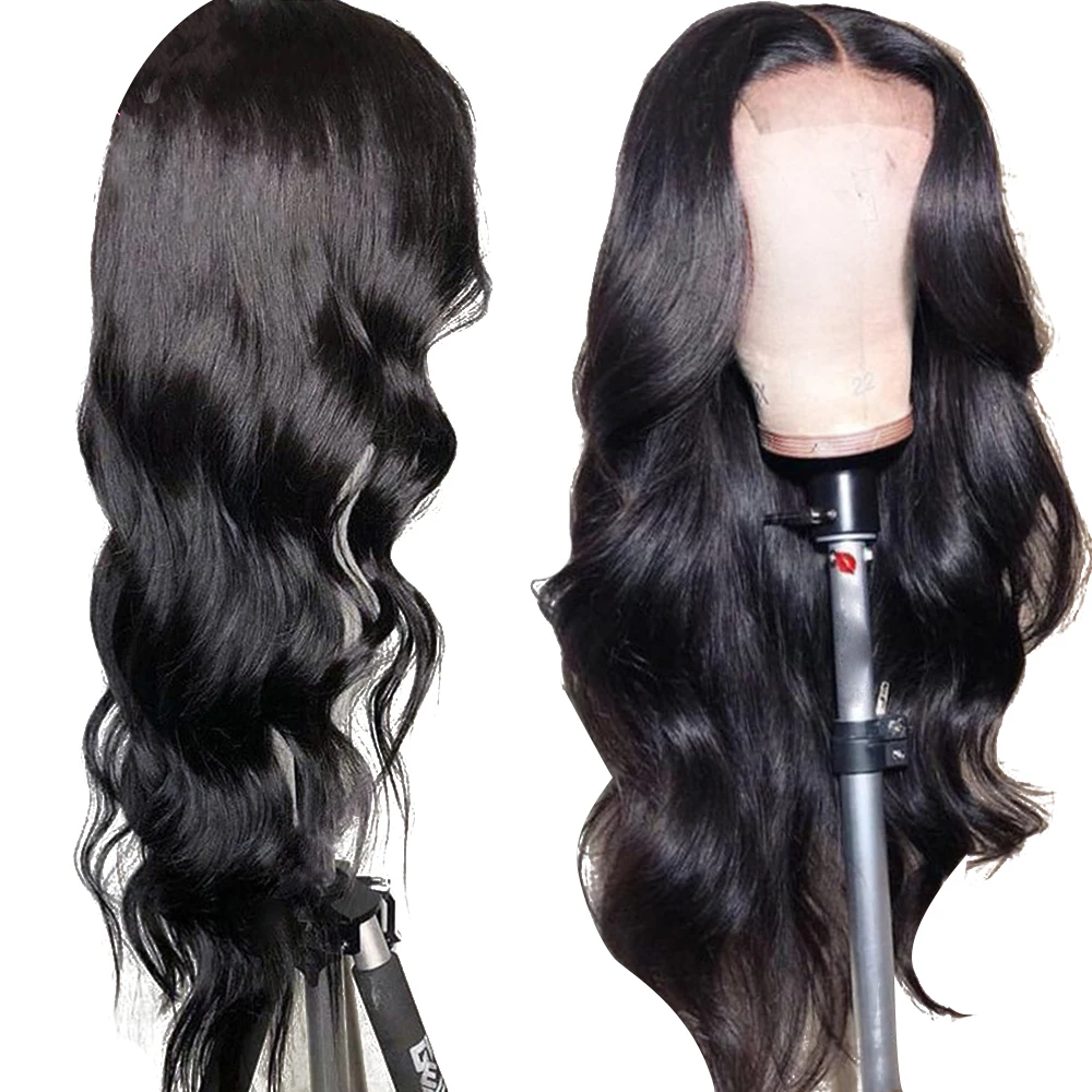 Волосы Малайзии парики с волнистыми волосами 4*4 парик шнурка человеческих волос парики кружевно парик с волосами Реми предварительно выщипанные волосы для черных женщин