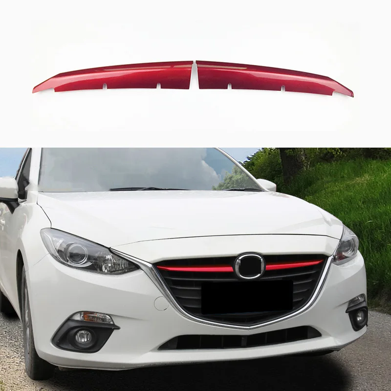 2 шт. Хромированная передняя решетка радиатора из АБС-пластика для Mazda3 Axela M3 2014-2016 |