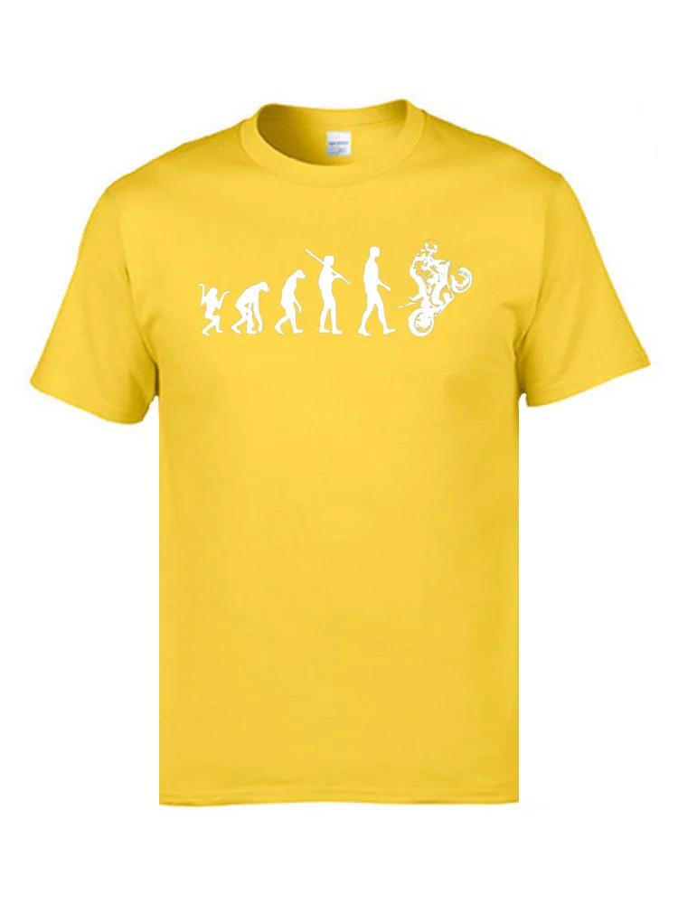 Evolution Motorbike 13954 Cool Thanksgiving Day All Cotton Round Neck Men Tops T Shirt Tee-Shirts Funky Short Sleeve Tshirts Evolution Motorbike  13954 yellow