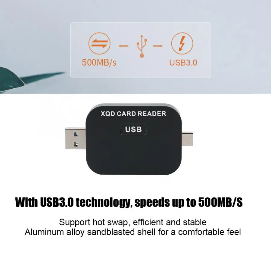 Считыватель карт памяти 2 в 1 USB3.0 алюминиевый Пескоструйный корпус черный считыватель 500 МБ/с./с