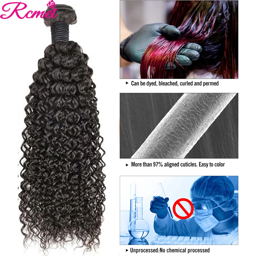 Pacotes Brasileiros, Kinky Curly Cabelo Humano, Remy, 5x5x1, 40 em