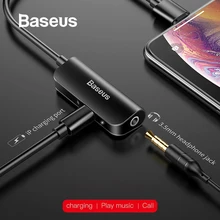 Baseus наушники адаптер для iPhone 11 Pro 7 X XR чип usb удлинитель разветвитель для lightning до 3,5 мм aux jack