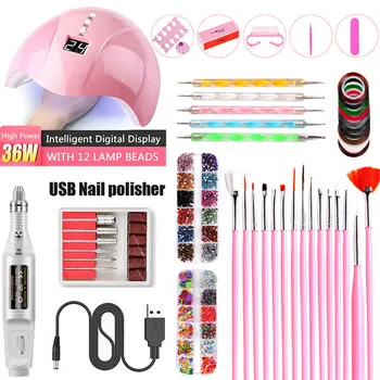 

Nail Set UV LED Lamp 36W Nail Lamp Dryer With Nail Gel Polish Kit Soak Off Tools Set electric Nail drill Nail Art Gel Free Ship