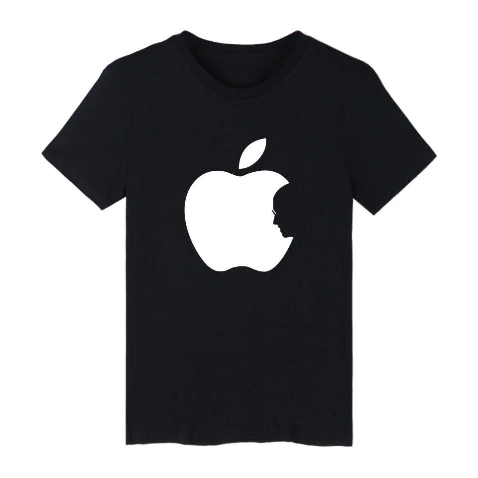 Camiseta de algodón con estampado de Apple para y camisa de manga corta, Harajuku, de divertido, de 4 colores|Camisetas| - AliExpress