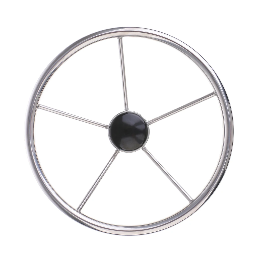 345mm Boat Steering Wheel 5 Spoke 25 Degrees 3/4&quot Tapered Shaft For Vessels Marine Yacht Speedboat Accessories | - Цена: 3 932,21 руб.