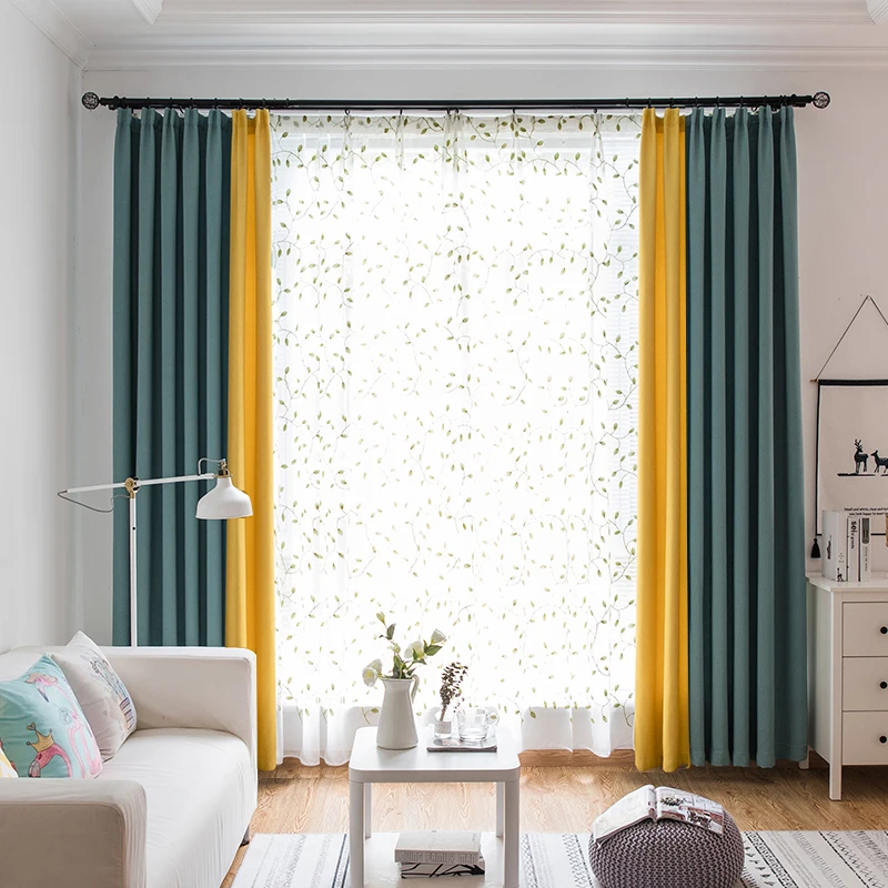 

Velvet Hemp Thick Full Shade Cloth Bedroom Curtains Finished Minimalist Modern Living Room Shading Insulation Nordic-Style