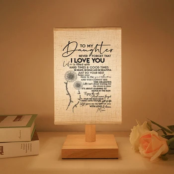 

Mom To My Daughter Never Forget That Square Bedside Lights For Children Booklamps. He Will Continue Beautiful Gift