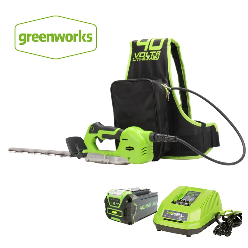 Greenworks-ヘッジトリマー40v,500w,片手操作,コードレス芝刈り