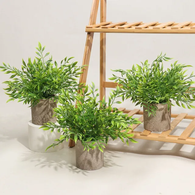 Szimuláció Bonsai Zöld Levél Hamis Virág Asztal Dekoráció Pép Csereprő Növény Otthoni Kerti Zöldítő Dísz