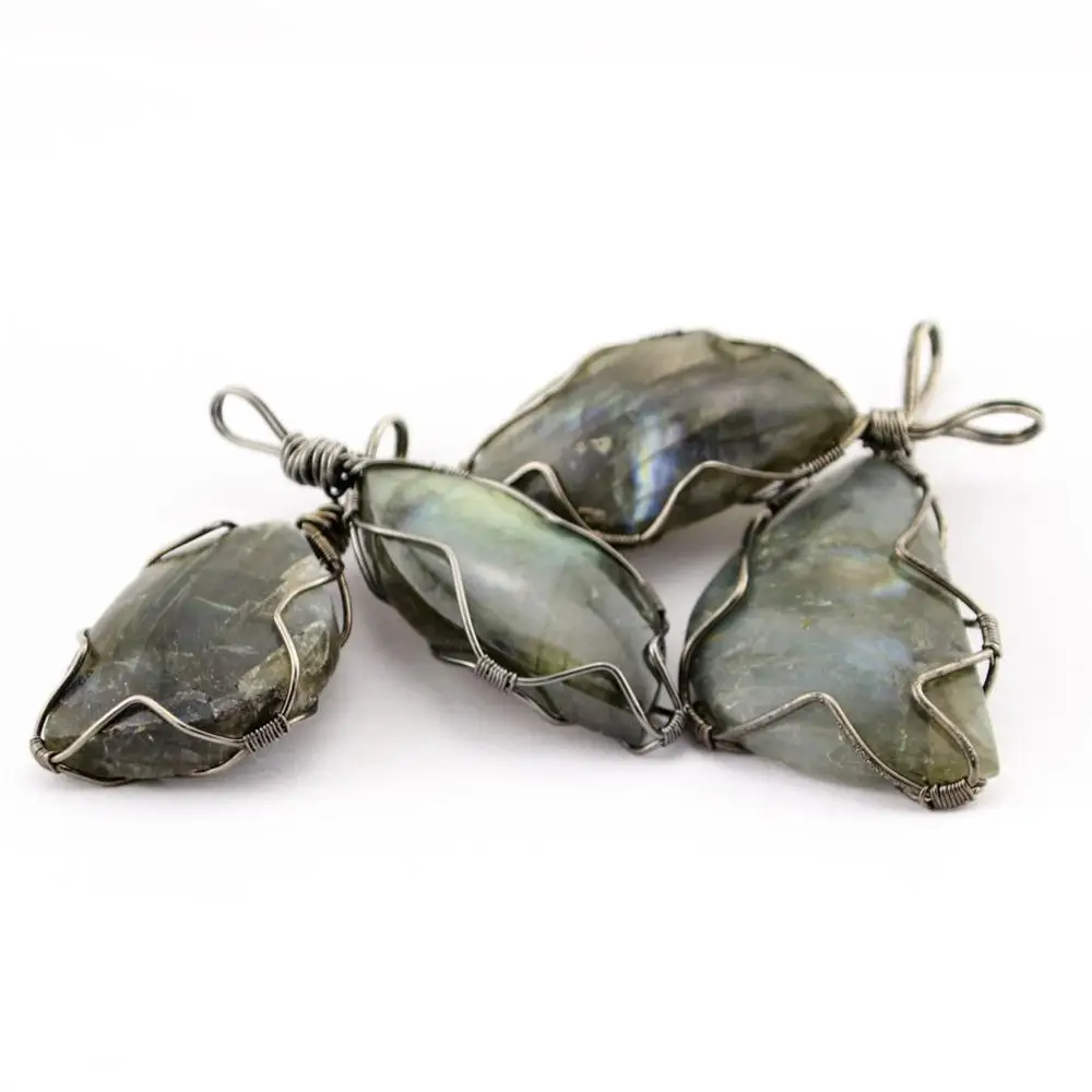 

6pcs/lot Natural Stone pendant for Jewelry DIY shape flash stone hand winding pendant