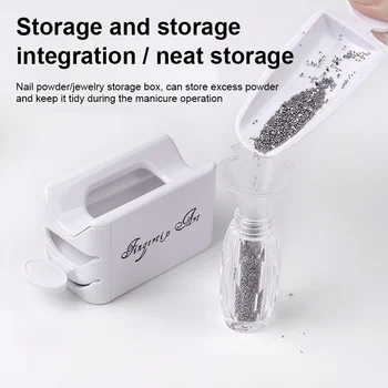 

Nail Glitter Storage Box Portable Dipping Powder Recycling Tray Manicure Tool Case Dipping Powder Recycling Box Dip Container