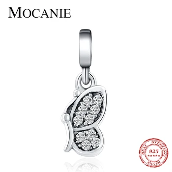 

Mocanie Classic 925 Sterling Silver Glittering Zircon Retro Dancing Butterfly Charm & Bracelet Fit Women Bead DIY Jewelry Gift