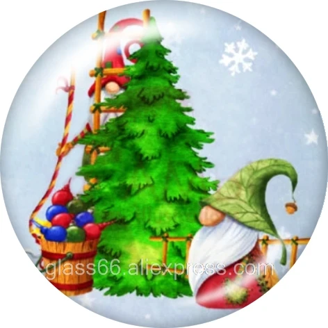 Рождественская елка гномы Санта-Клаус подарки 10 шт. Смешанные Круглые фото стекло кабошон демонстрация плоская задняя часть делая результаты TL496 - Цвет: B7291