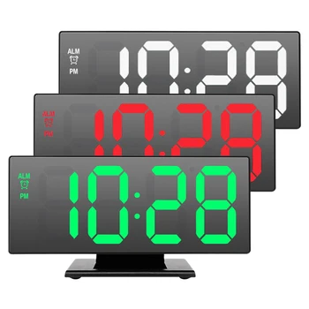 

USB Cable Digital Alarm Clock LED Mirror Clock Multifunction Snooze Display Time Table Desktop Cute Alarm Clock Night LCD Light