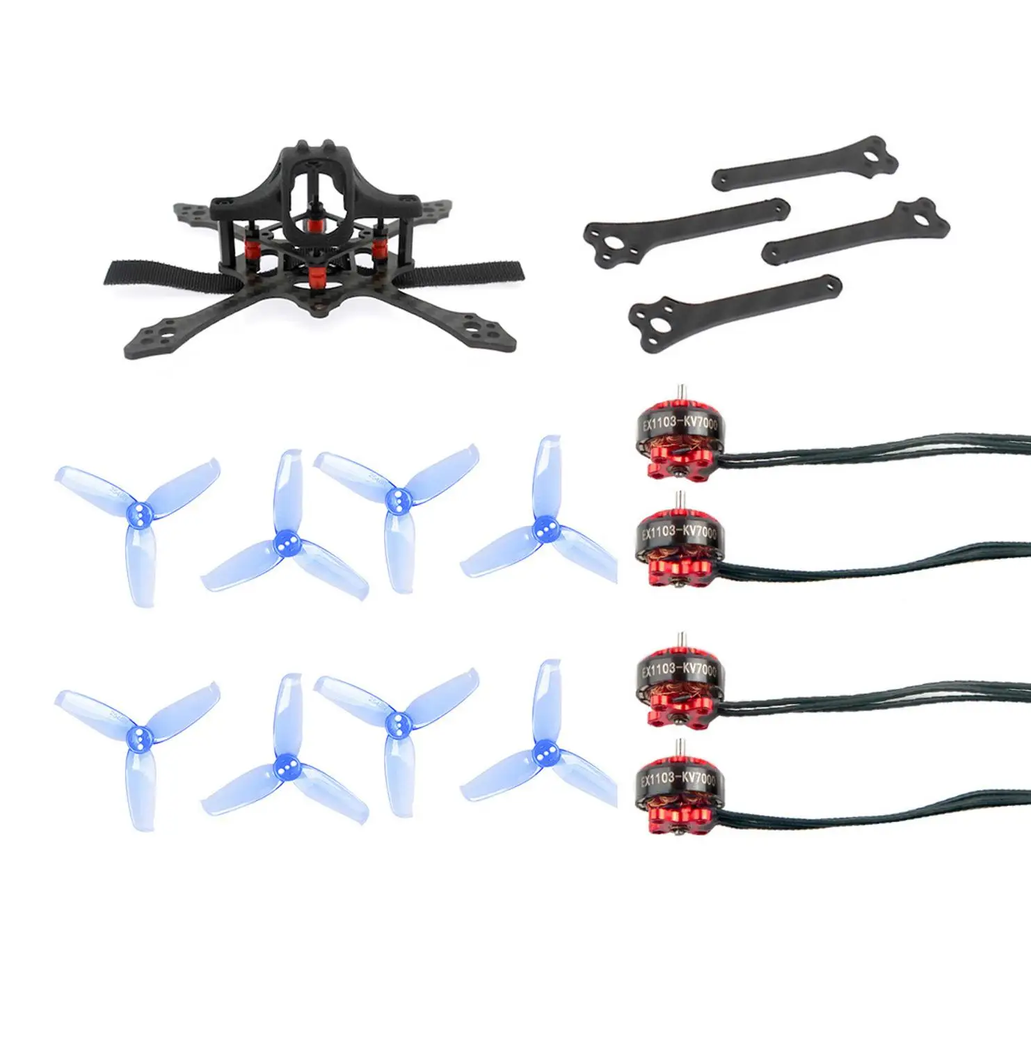 JMT мини Крытая FPV Racer рама 65 мм w/2-4 S бесщеточный CW CCW двигатели 2540 2,5 дюймов комплект пропеллеров зубочистка RC гоночный Дрон запчасти - Цвет: with 2540 Props