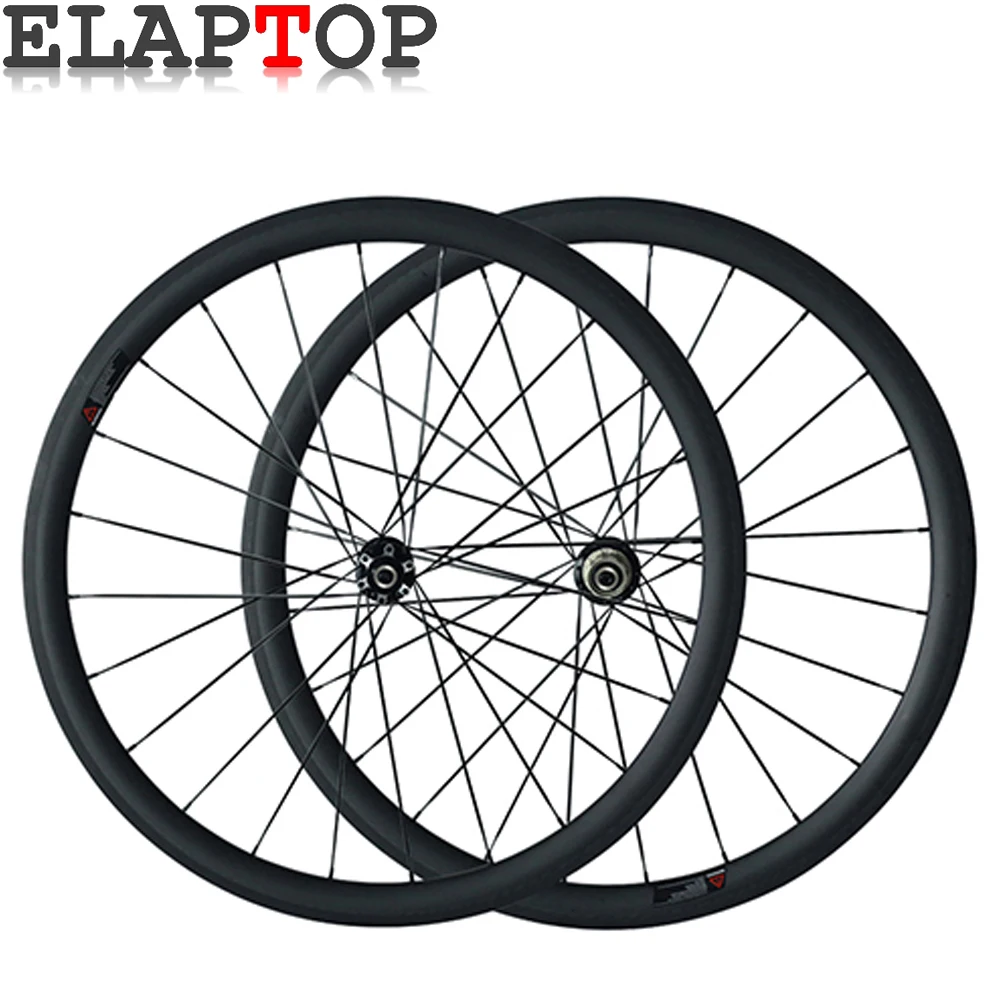 Discount ELAPTOP Novatec D791SB/D792SB hub Carbon Wheels Clincher Wheelset Road Cyclocross Bike 38mm Depth 23mm Width Road Disc Bike Carbon Disc wheelset 0