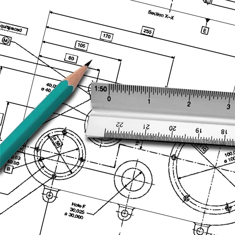 

30cm Triangular Architect Scale Ruler Aluminum Scale Ruler for Drafting FO Sale