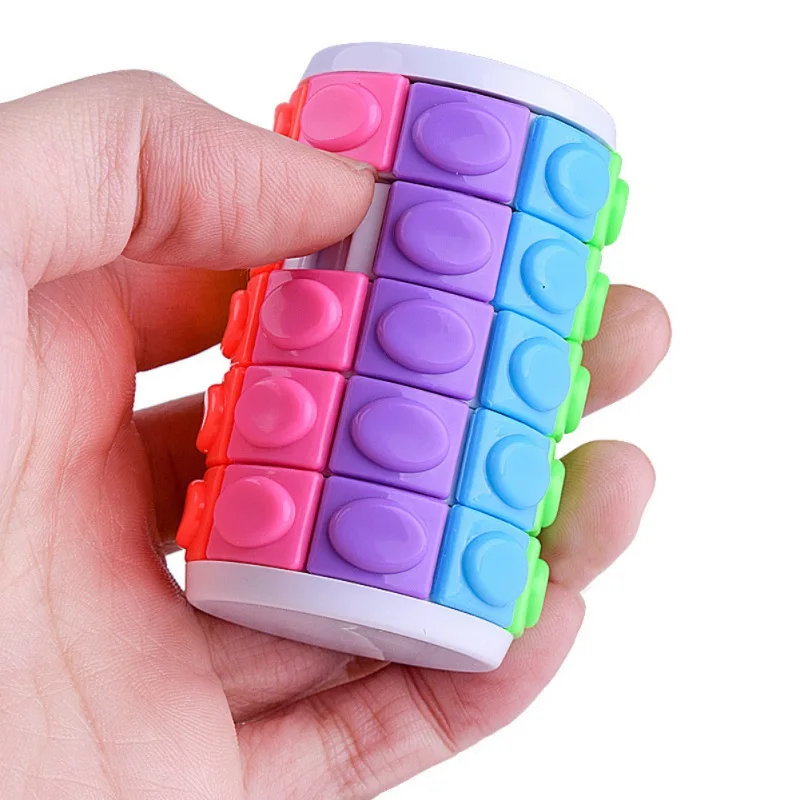Цветной Кубик, декомпрессионные игрушки, цилиндрический кубик, скоростная головоломка, детские развивающие игрушки, детские игры, подарки