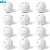 12PcsPractice Golf Balls  Hollow Plastic Golf Training Balls Colored Airflow Golf Balls Swing Practice Driving Range PE Toy Ball 1