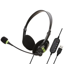 Telephone Headset USB with Microphone Noise Cancelling Computer PC Headset Call Center Telephone Headset