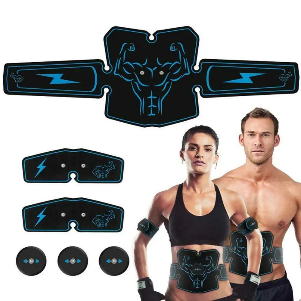 EMS ABS Stimulator Muscle Toner Abdominal Toning Belt Muscle Trainer USB