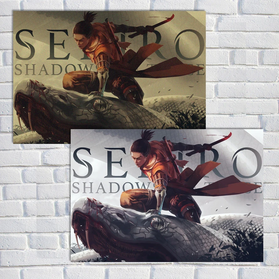 Sekiro Shadows Die Twice плакат видео игра Аниме японское Искусство Плакат белая крафт-бумага настенные картины плакаты и принты QT638