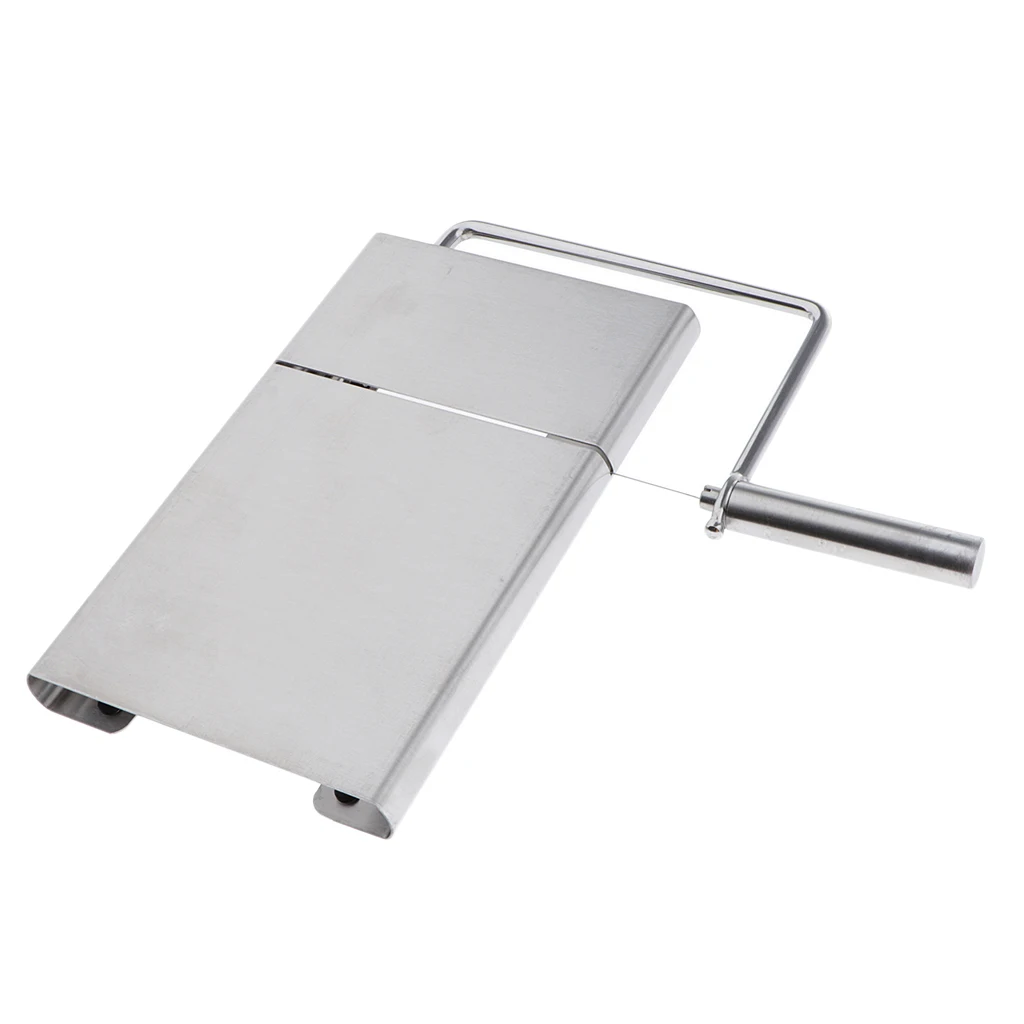 Stainless Steel Soap Cutter Cutting Tools Rectangle Loaf Mould with Wire Slicer for Craft Soap Making, Silver