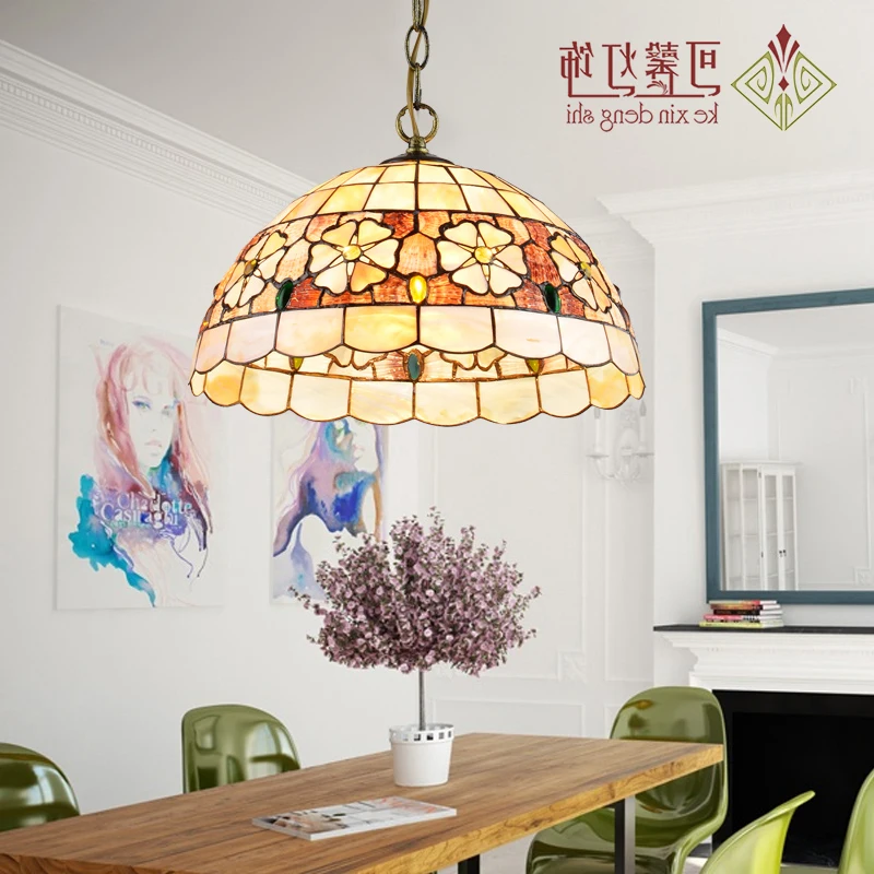 Европейский Потолочный Светильник Тиффани в стиле ретро пасторальные