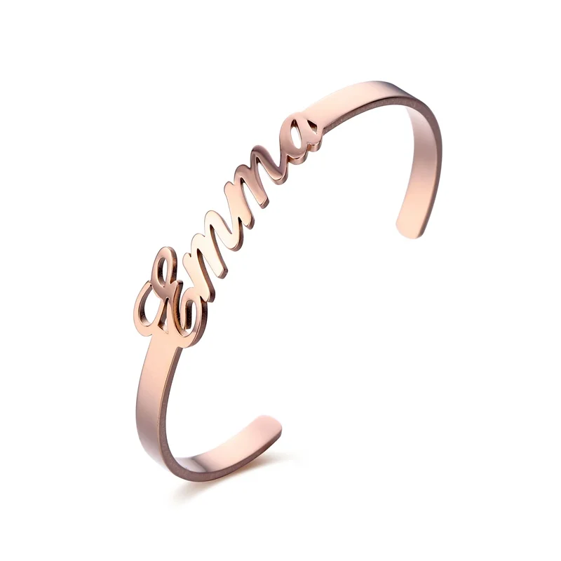 

Stainless Steel Personalized Customized Bracelet for Women Custom Name Bangles Jewelry Couple Gift