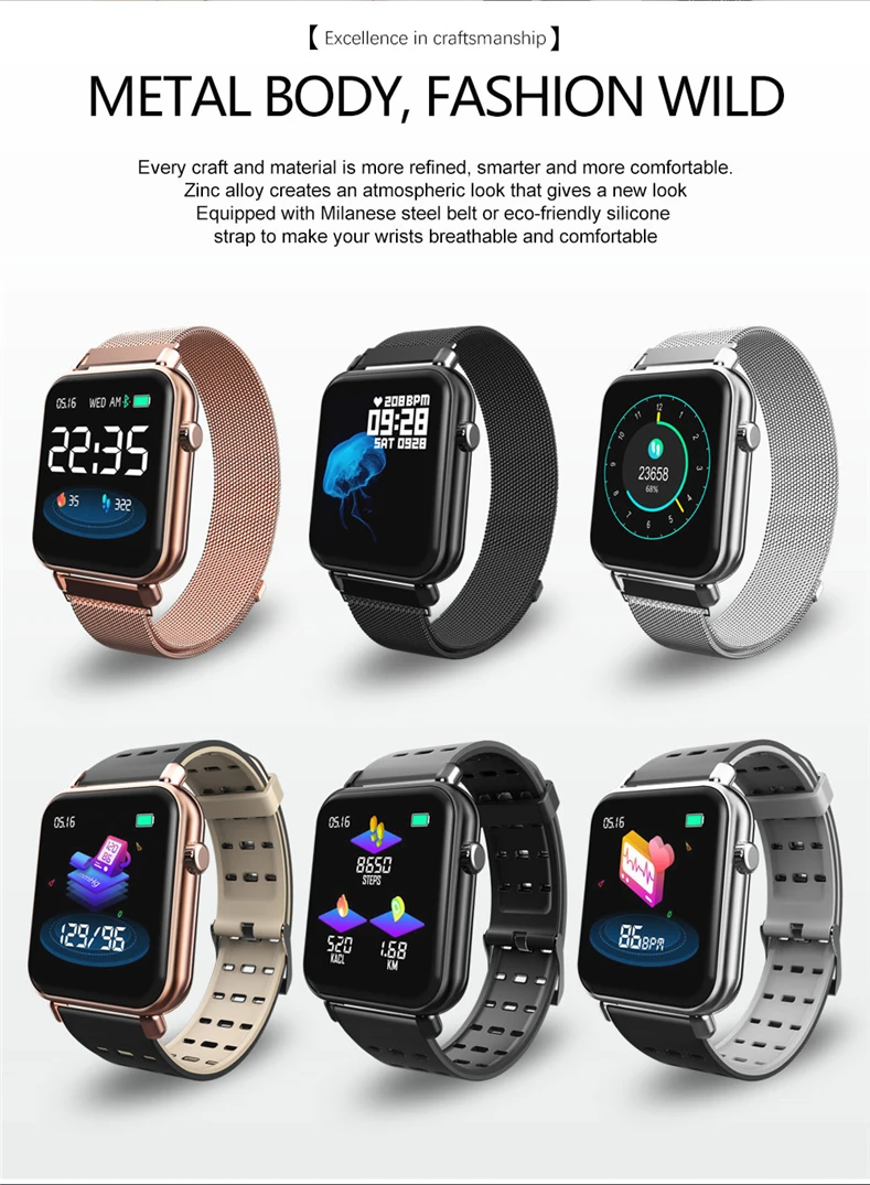 Y6 Pro Bluetooth Смарт-часы для мужчин и женщин Модные Смарт-часы HR кровяное давление пульсометр музыка погода фитнес-трекер Смарт-браслет