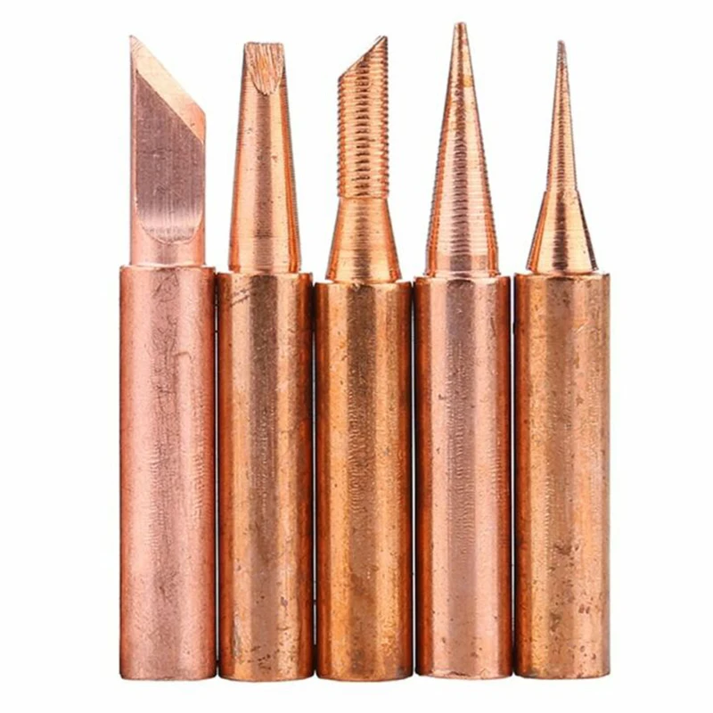 

5Pcs 900M-T Soldering Iron Tip I/B/K/2.4D/3C Copper Lead-Free Welding Tips For 936 937 938 969 8586 852D Soldering Station